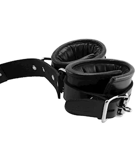 Rouge Leather To Neck Wrist Restraints