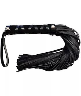 Rouge Leather Studded Handle Short Flogger