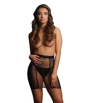 High Waist Fishnet Skirt