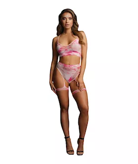 High Waist Garter Set With Jewels