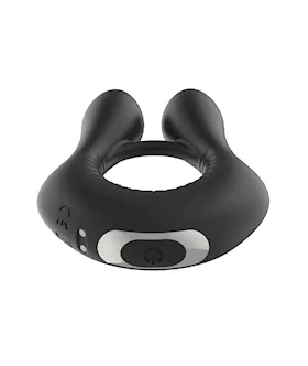 Amore Dual Vibrating Ring With Remote Control - Black
