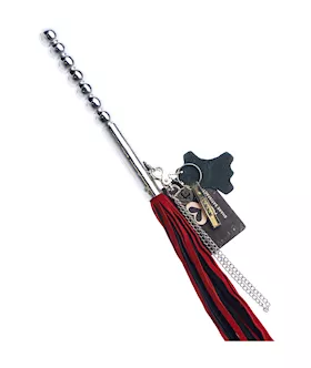 Bound X Suede Flogger With Metal Handle And Chain