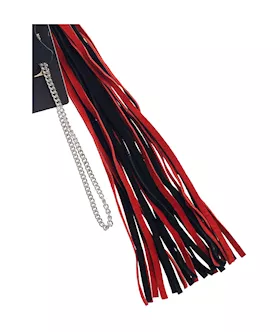 Bound X Suede Flogger With Thin Metal Handle And Chain