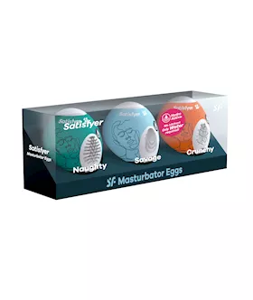 Satisfyer Masturbator Eggs  Set of 3  Naughty Savage Crunchy