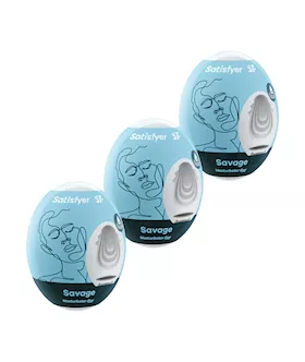 Satisfyer Masturbator Eggs - Set Of 3 - Savage