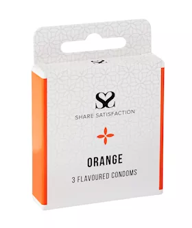 Share Satisfaction Orange Flavoured Condom - 3 Pack
