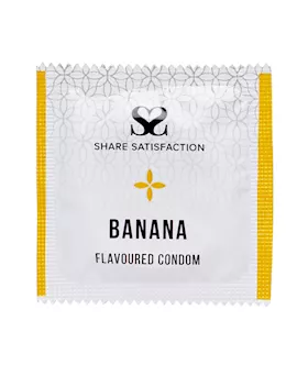 Share Satisfaction Banana Flavoured Condoms - 3 Pack