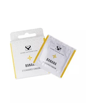 Share Satisfaction Banana Flavoured Condoms - 3 Pack