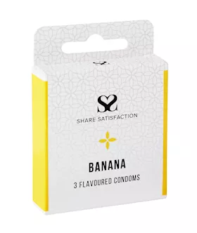 Share Satisfaction Banana Flavoured Condoms - 3 Pack