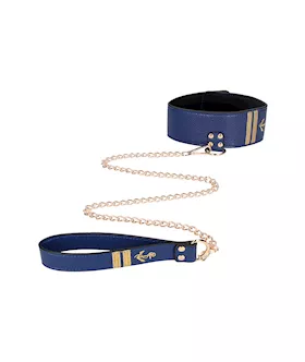 Collar With Leash - Sailor Theme