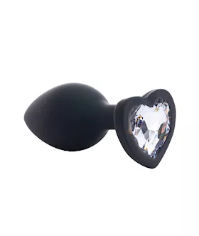 KinKi Silicone Love Heart Gemmed Butt Plug