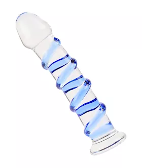 Lucent Blue Swirl Glass Massager