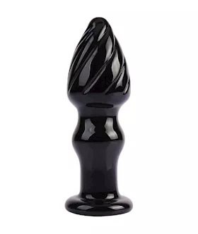 Lucent Tall Twist Glass Butt Plug
