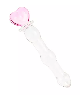 Lucent Large Heart Handle Glass Massager