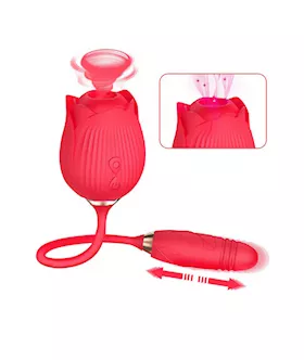 Amore Suction Rose And Thrusting Vibrator