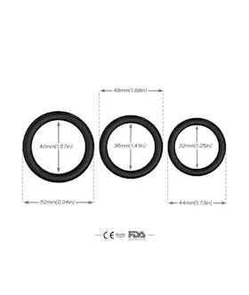 Triple Set Silicone Cock Rings