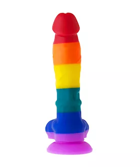Nood Colours Rainbow Silicone Dildo With Balls