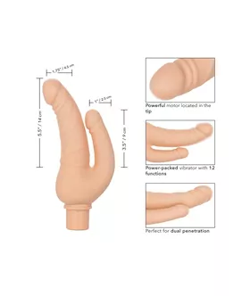 Rechargeable Power Stud Over & Under Double Dildo Vibrator