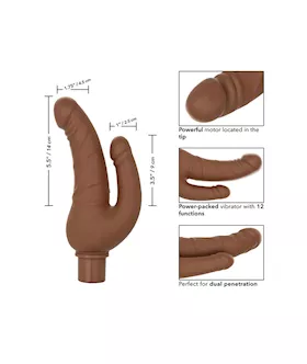 Rechargeable Power Stud Over & Under Double Dildo Vibrator