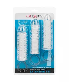 3 Piece Textured Penis Extension Set