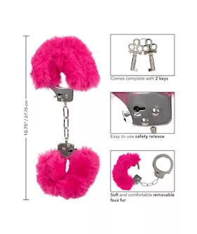 Ultra Fluffy Furry Cuffs Pink