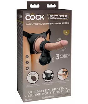 King Cock Elite Ultimate Vibrating Silicone Body Dock Kit
