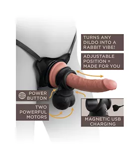 King Cock Elite Ultimate Vibrating Silicone Body Dock Kit