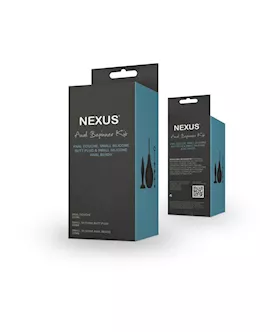 Anal Beginner Kit Douche 224ml Silicone Beads 20mm Small Silicone Butt Plug Black