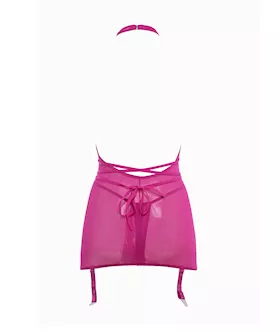 Allure Savannah Sheer Mesh Garter Dress & Open Thong