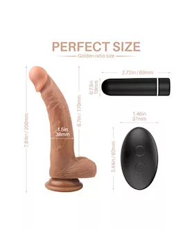 Stud Remote Controlled Vibrating Dildo With Balls