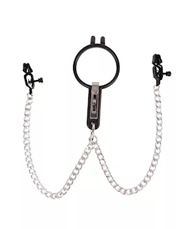 Humiliate Mouth Spreader with Nipple Clamp