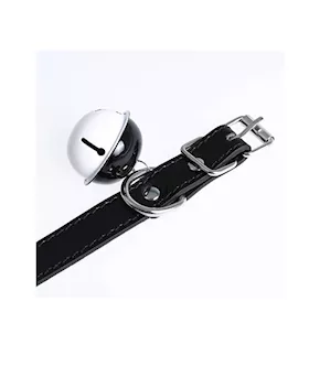 Kinki Faux Leather Collar With Bell