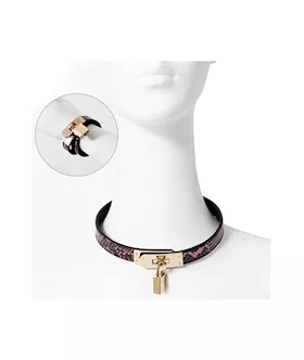 Share Satisfaction Lockable Snake-print Collar