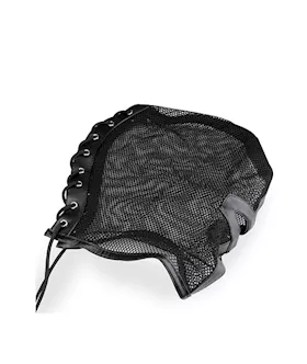 Lace-up Fishnet Hood