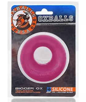 Bigger Ox Thicker Bulge Maker Super Mega-stretch Cockring Hot Pink Ice
