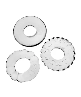 BONEMAKER 3PACK boner cockring kit CLEAR