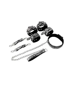 Share Satisfaction SnakePrint Bondage Set in Handbag