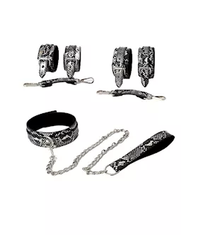 Share Satisfaction Snake-print Bondage Set In Handbag