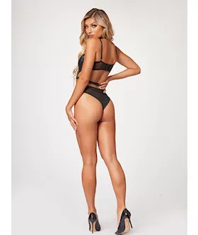 Midnight Love Vegan Leather Two Piece Teddy Set Stm-11524-black-l