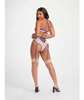 Sheer Elegance Two Piece Bra Set Stm-11484-blue-l