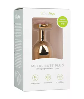 Easytoys Medium Heart-shaped Jewelled Butt Plug