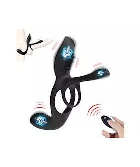 Kinki Arma Vibrating Cock Ring Triple Stim With Remote