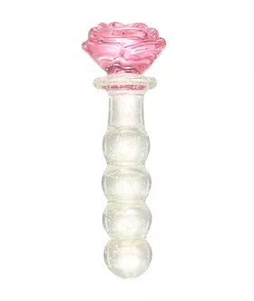 Lucent Glow In The Dark Beaded Rose Glass Massager