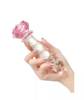 Lucent Glow In The Dark Beaded Rose Glass Massager