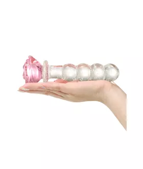 Lucent Glow In The Dark Beaded Rose Glass Massager