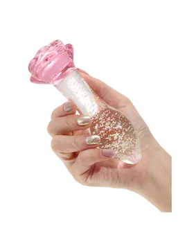 Lucent Glow In The Dark Rose Glass Butt Plug