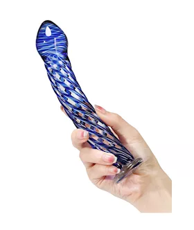 Lucent Spiral Waves Glass Dildo