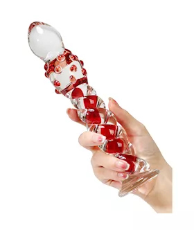 Lucent Entwined Glass Dildo
