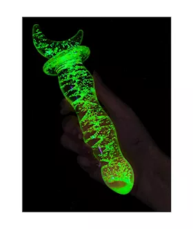 Lucent Glow In The Dark Crescent Glass Massager