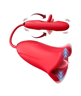 Luscious Lips Licking Vibrator with Flapper Egg